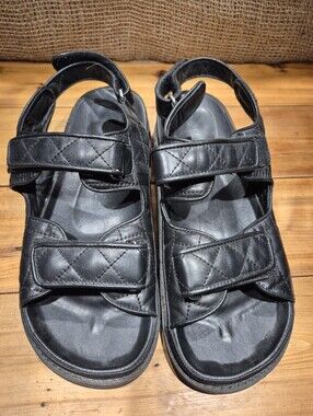Tony Bianco Hirrani Black Quilted Strap Sandals Womens 41